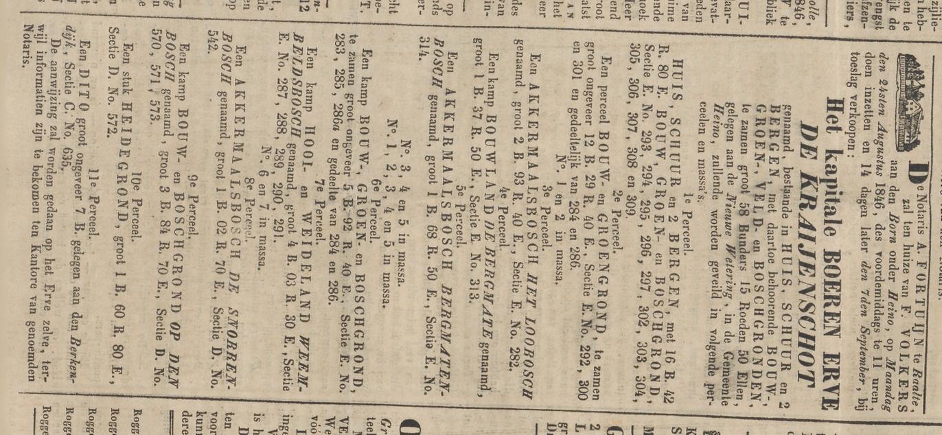 Kraijenschot Boeren erve Proviciale Overijsselsche en Zwolsche courant 14-8-1846.jpg
